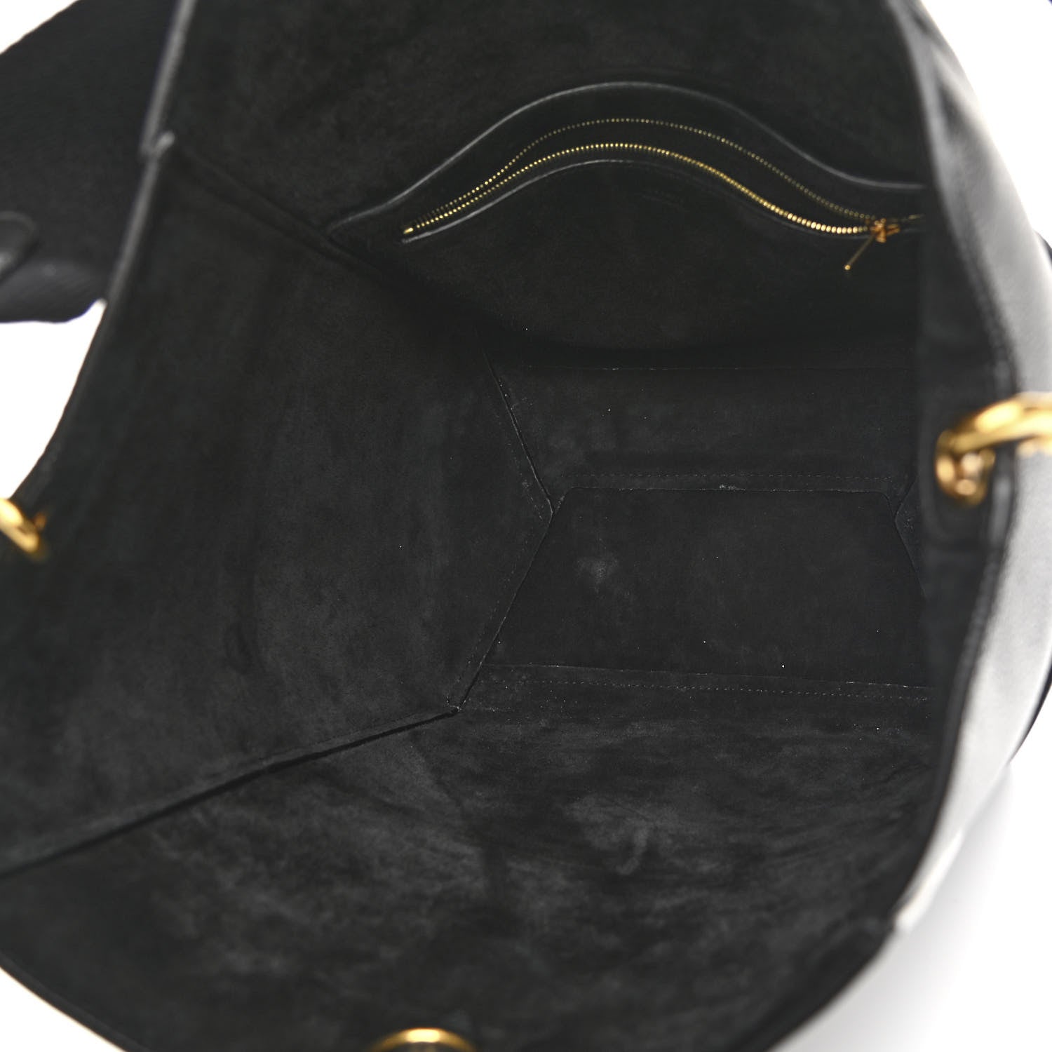 Celine Soft Grained Calfskin Sangle Bucket Bag Black 4 of 9