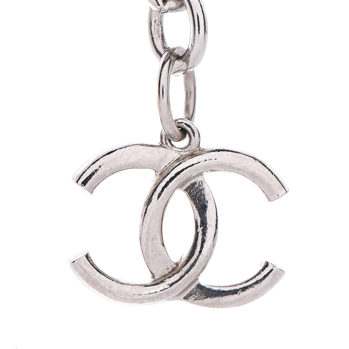 Plexiglass Pearl CC Padlock Bracelet Silver