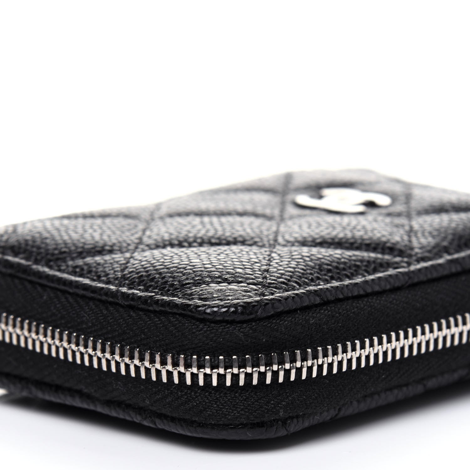 Chanel Caviar Quilted Zip Card Holder Black 9 of 13