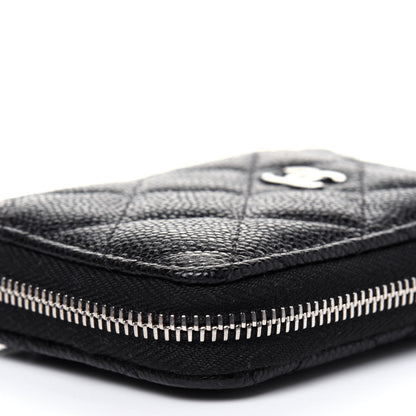 Chanel Caviar Quilted Zip Card Holder Black 9 of 13