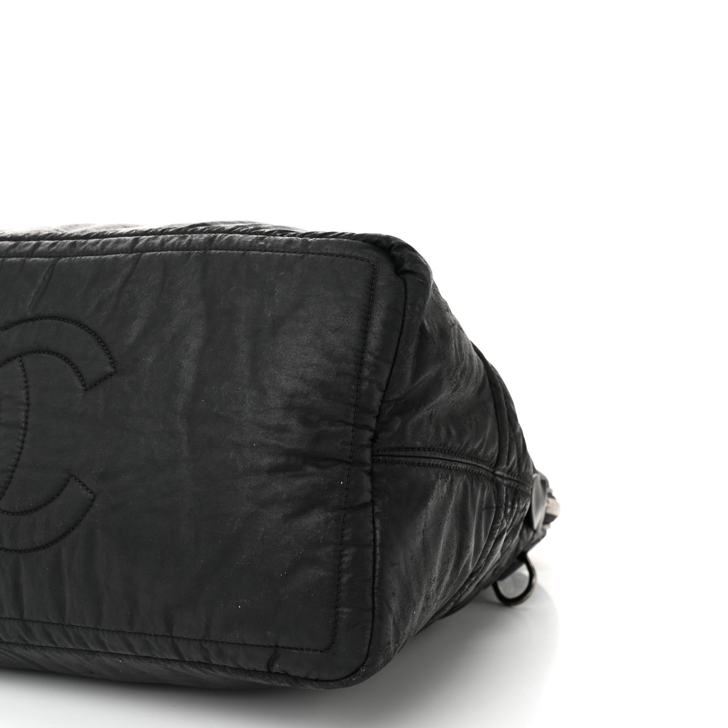 Coated Canvas Quilted Medium Garment Travel Bag Black