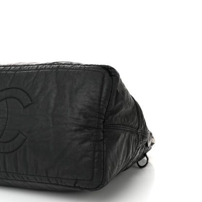 Chanel Coated Canvas Quilted Medium Garment Travel Bag Black 10 of 11