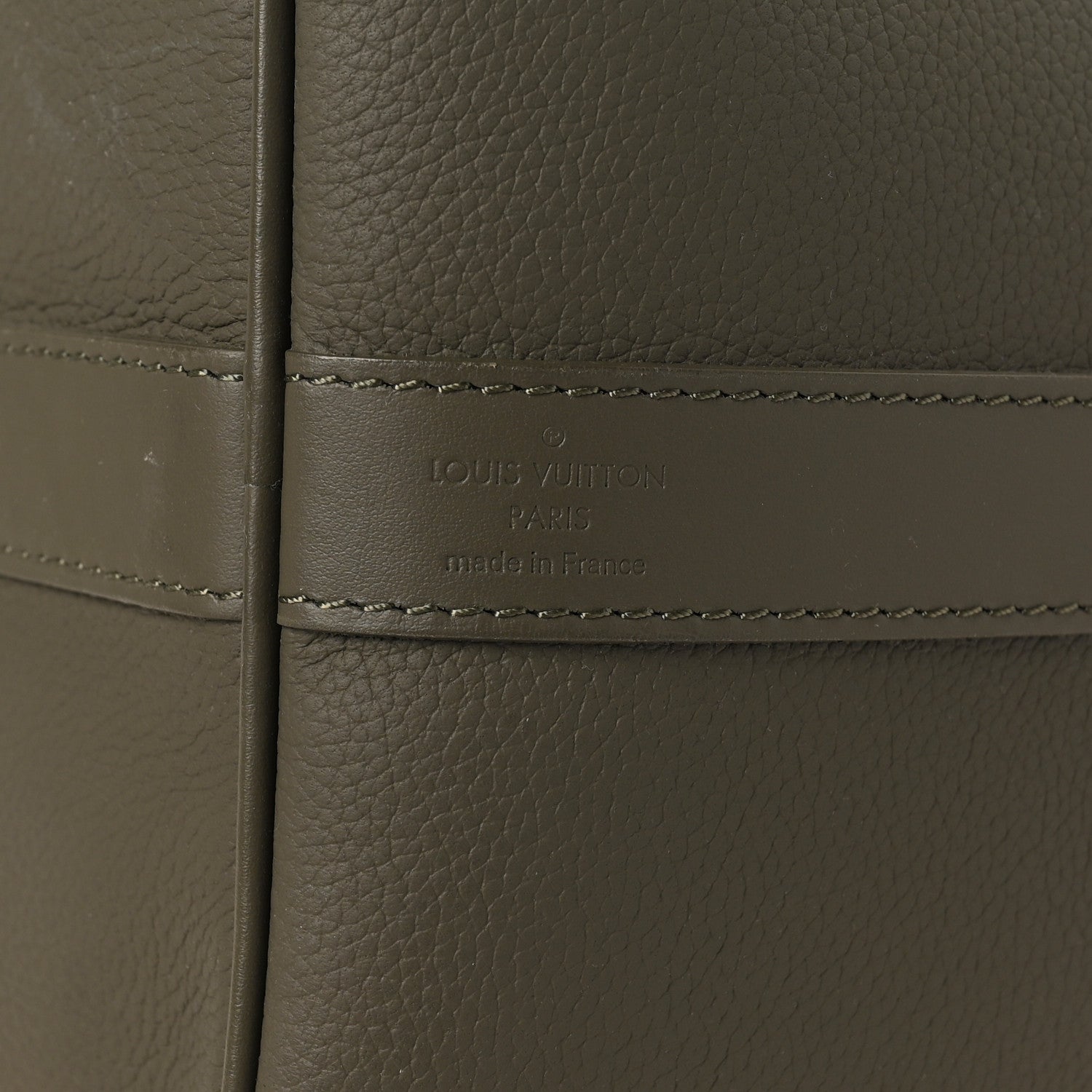 Louis Vuitton Grained Calfskin Aerogram Keepall Bandouliere 50 Khaki 5 of 10