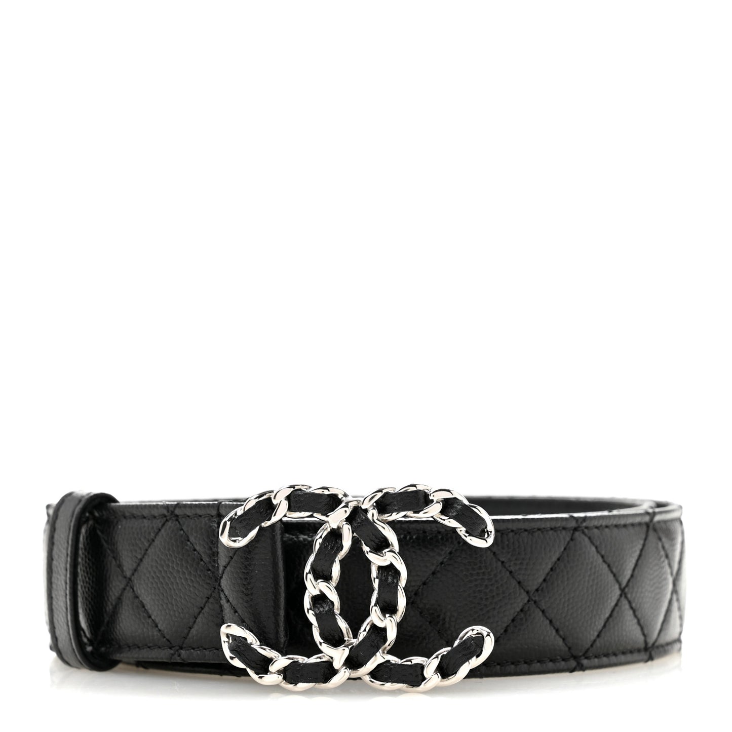 Caviar Quilted CC Chain Belt 85 34 Black