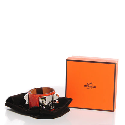 Hermes Shiny Alligator Collier De Chien CDC Bracelet Orange Small 7 of 7