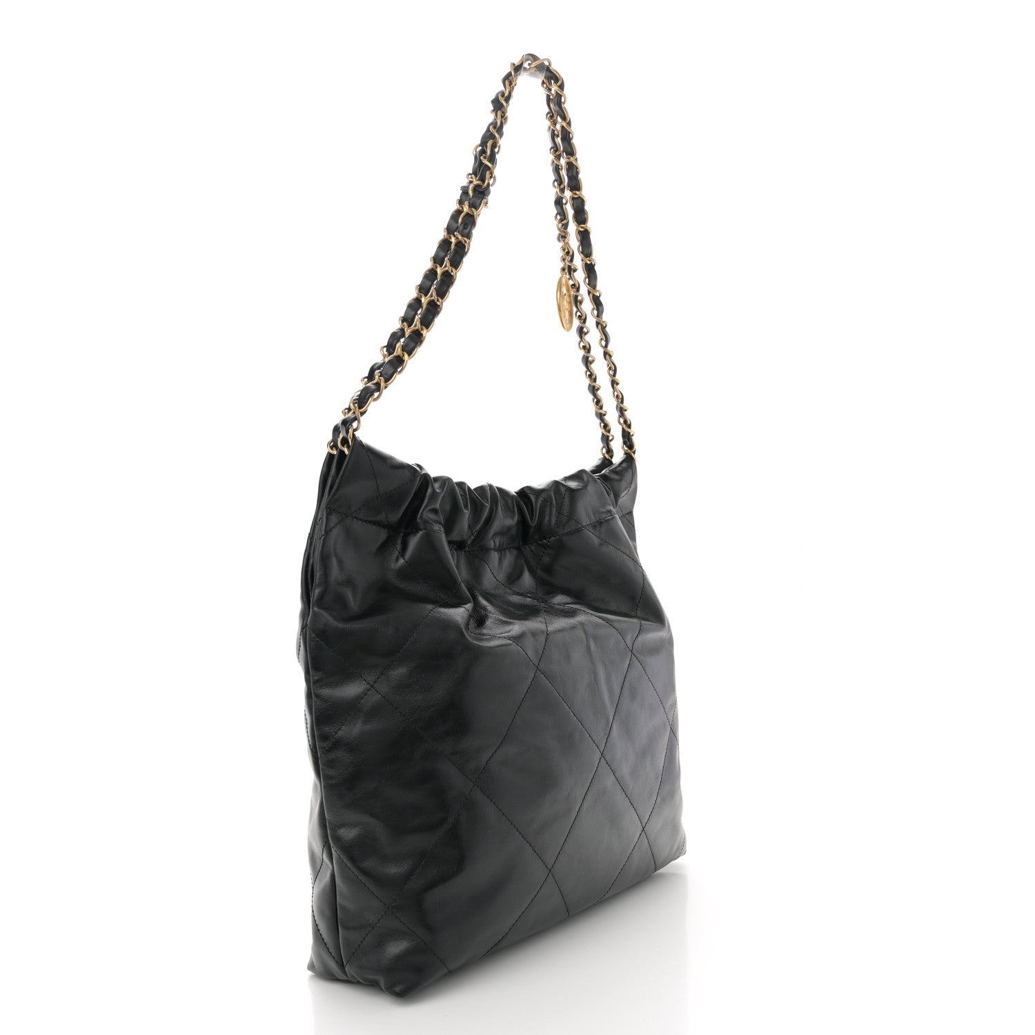 Chanel Shiny Calfskin Quilted Small Chanel 22 Black 4 of 11