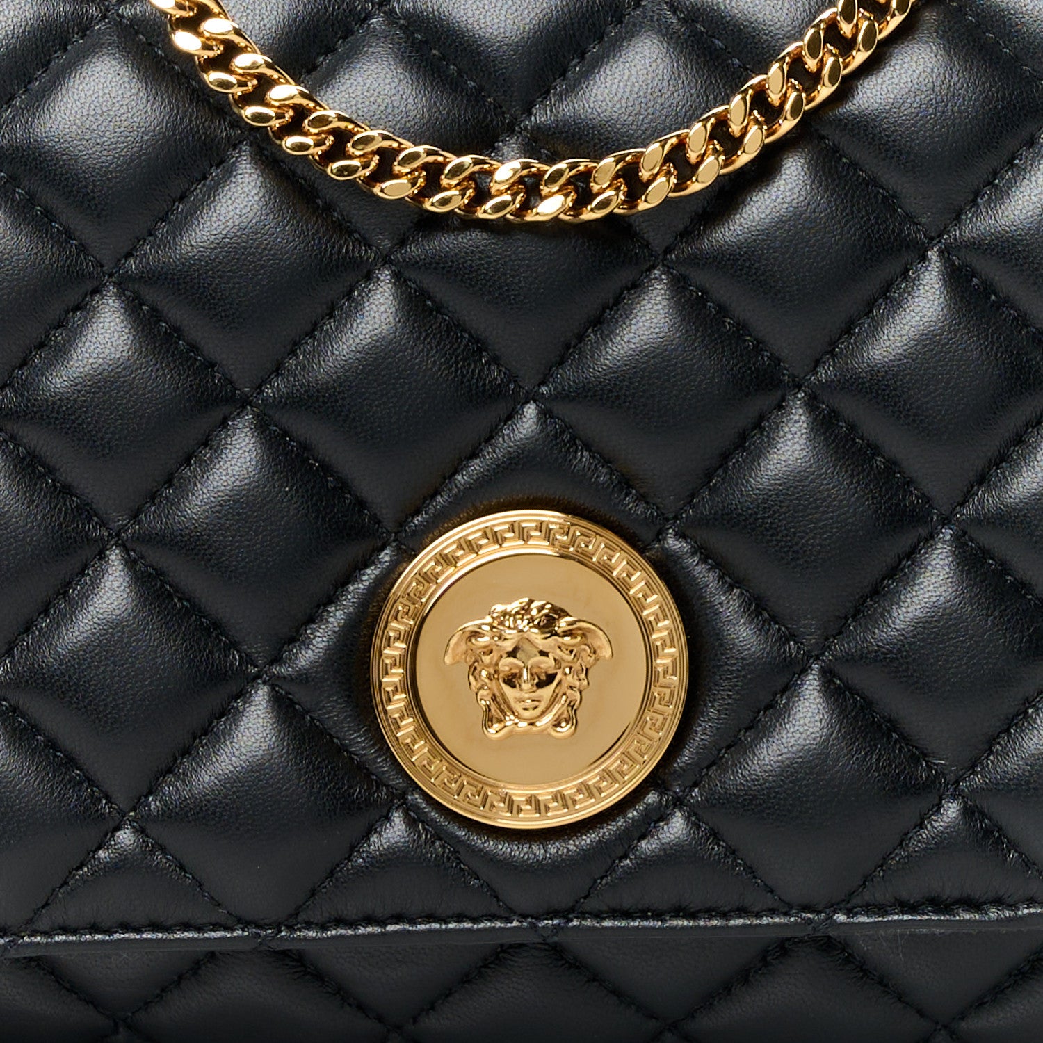 Versace Nappa Quilted La Medusa Chain Crossbody Black 9 of 11