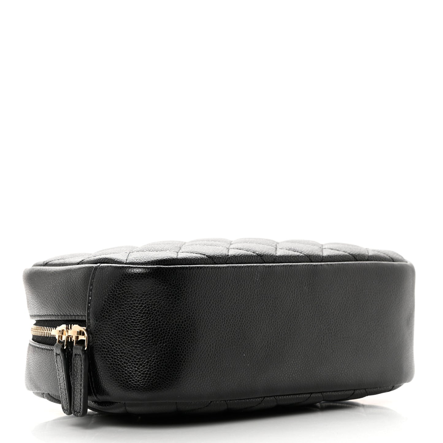 Caviar Quilted Curvy Pouch Cosmetic Case Black