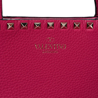 Valentino Garavani Grained Calfskin Rockstud Shoulder Tote Peony 14 of 18