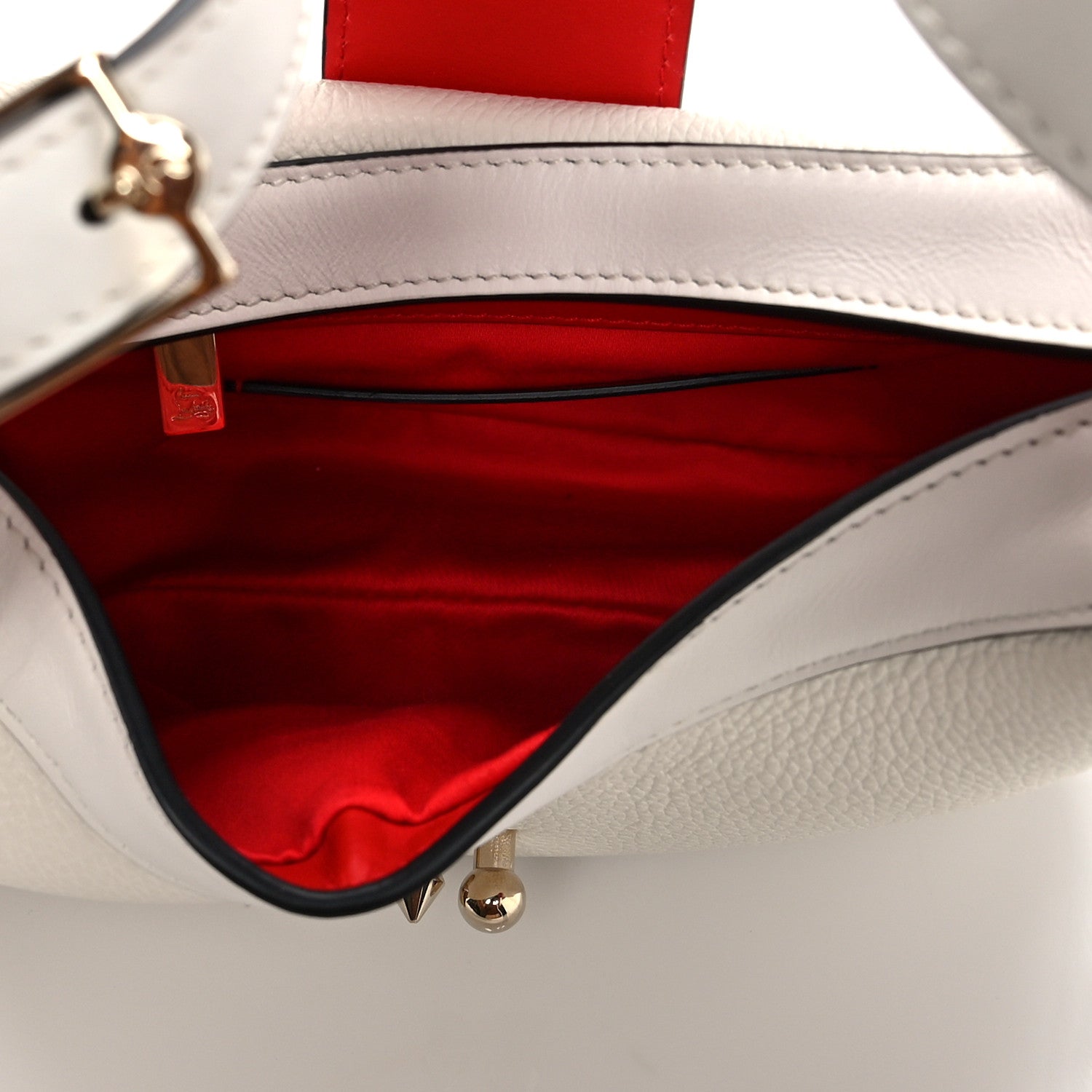 Christian Louboutin Calfskin Mini Carasky Shoulder Bag White 4 of 8