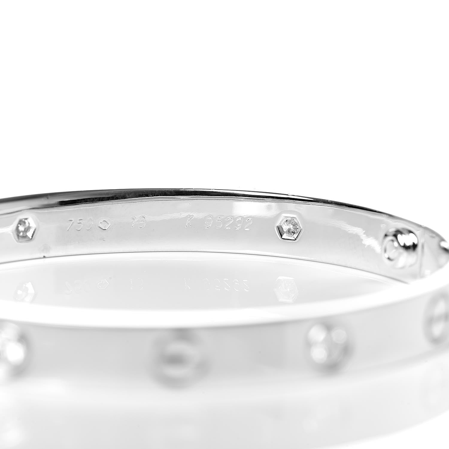 Cartier 18K White Gold 6 Diamond LOVE Bracelet 16 7 of 7