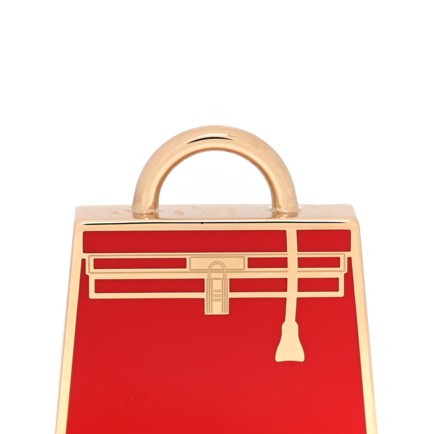 Hermes Lacquered Kelly Curiosite Charm Rouge H 2 of 6