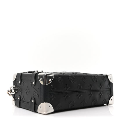 Louis Vuitton Calfskin Debossed Monogram Side Trunk Black 4 of 9
