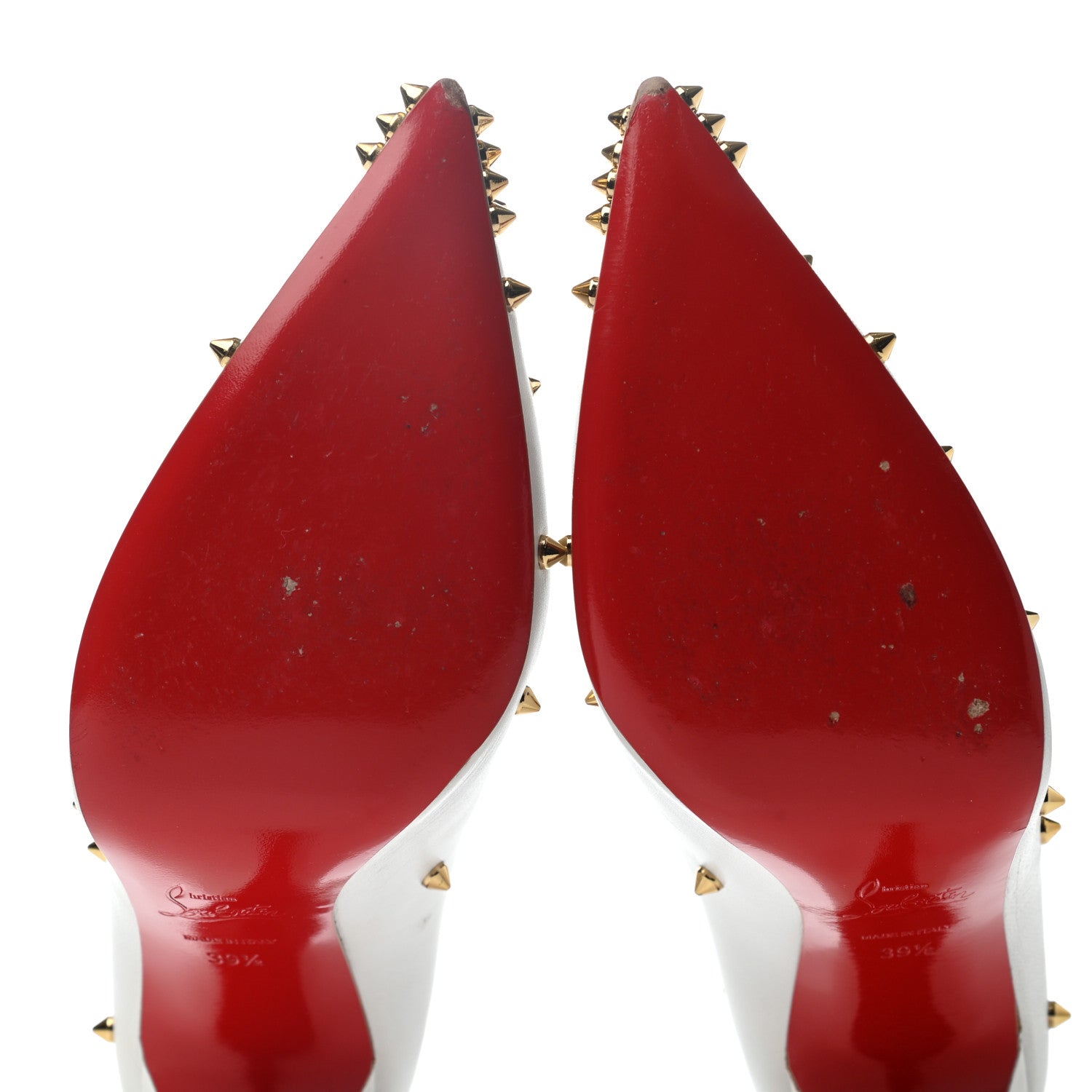 Christian Louboutin Kid Degraspike 100 Pumps 39.5 White Ivory Pop Corn 5 of 6