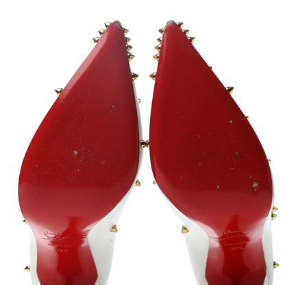 Christian Louboutin Kid Degraspike 100 Pumps 39.5 White Ivory Pop Corn 5 of 6