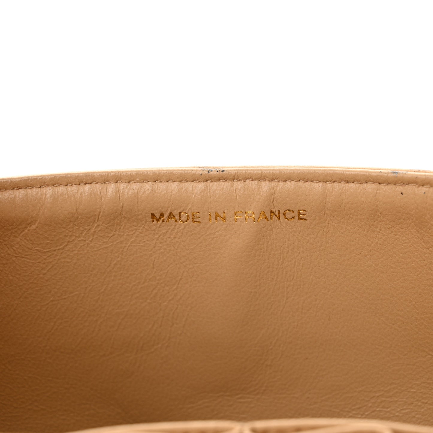 Lambskin Quilted Small Double Flap Beige