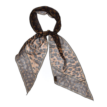 Louis Vuitton Silk Crepe Leopard Monogram Scarf 1 of 5