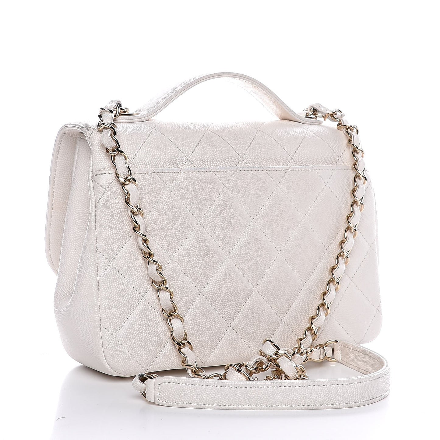Caviar Quilted Medium Business Affinity Flap White