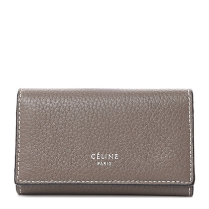 Celine Drummed Calfskin Key Case Souris 1 of 8
