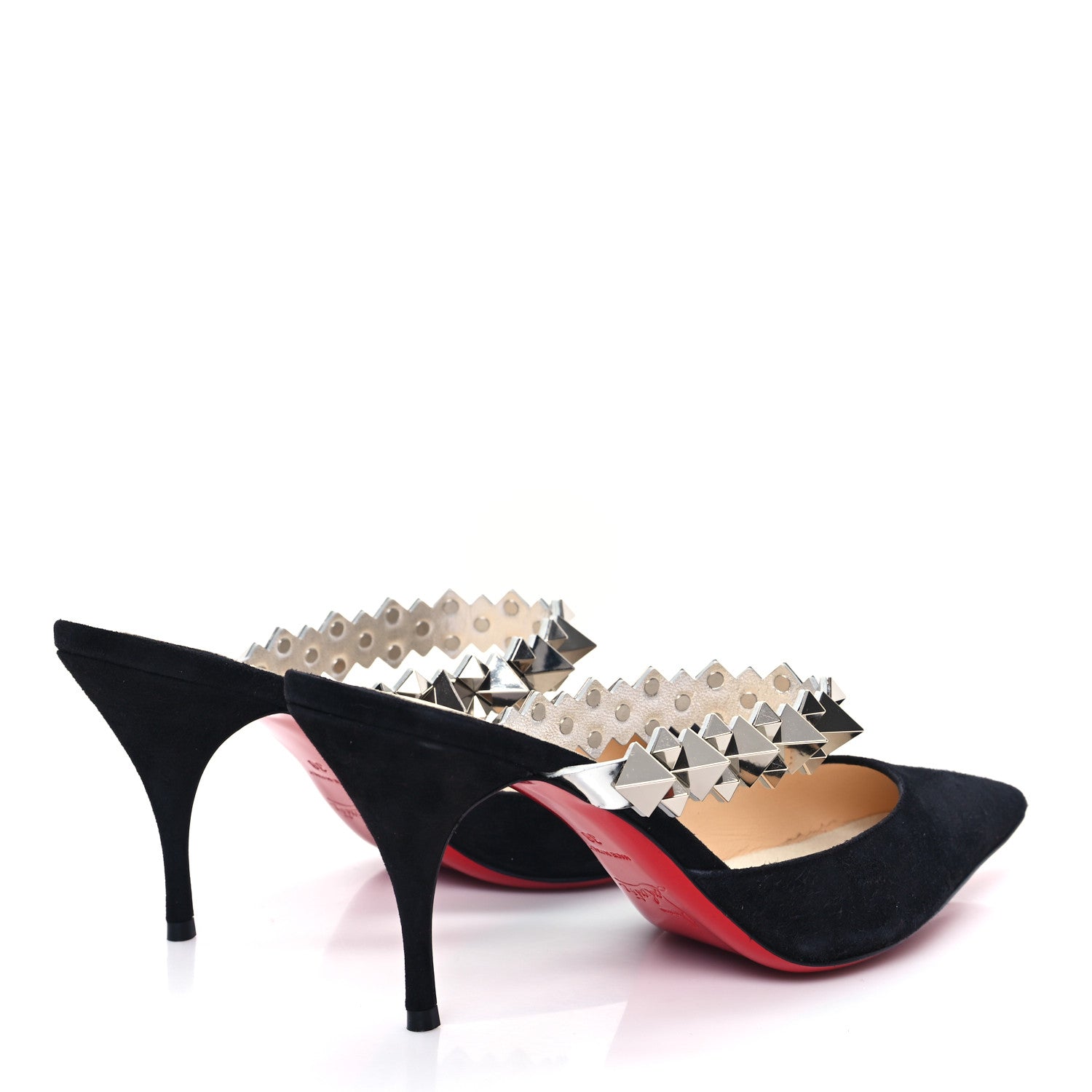 Christian Louboutin Veau Velours Specchio Planet Choc 80 Mule 38 Black 4 of 9