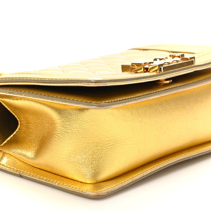 Chanel Metallic Patent Calfskin Quilted Small Boy Flap Gold 9 of 11