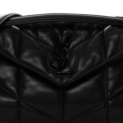 Saint Laurent Lambskin Quilted Monogram Monochrome Small Loulou Puffer Chain Satchel Black 8 of 10