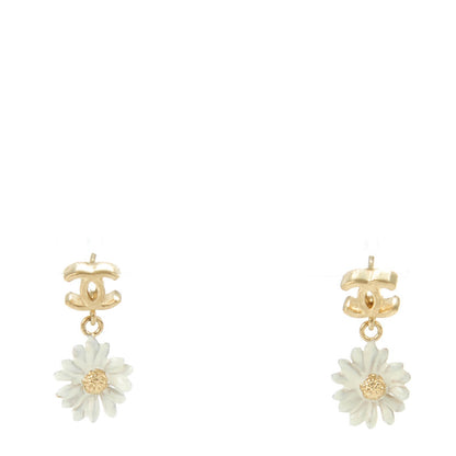 Chanel Flower CC Dangle Earrings Gold 1 of 5