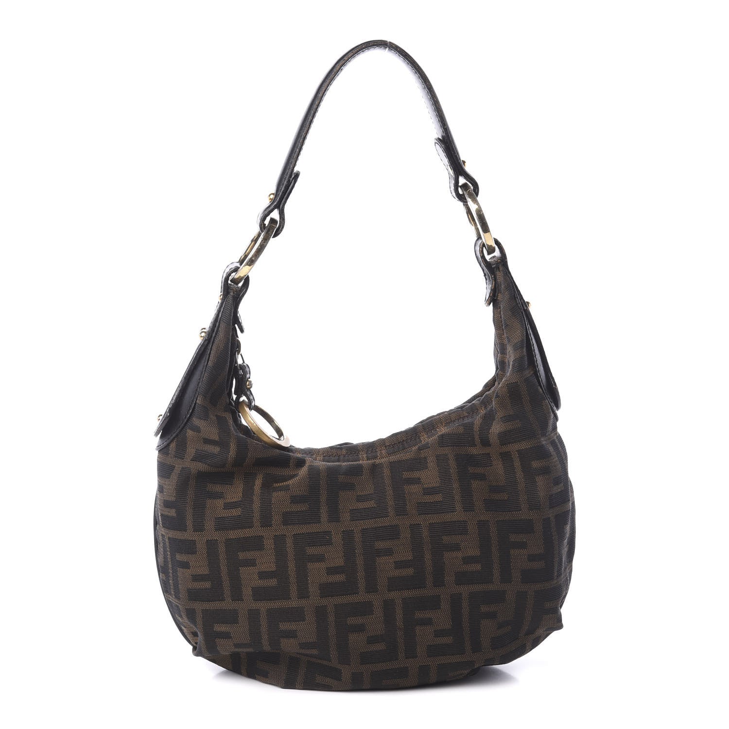 Fendi Zucca Cuoio Lucido Small Chef Hobo Tobacco Moro 1 of 15