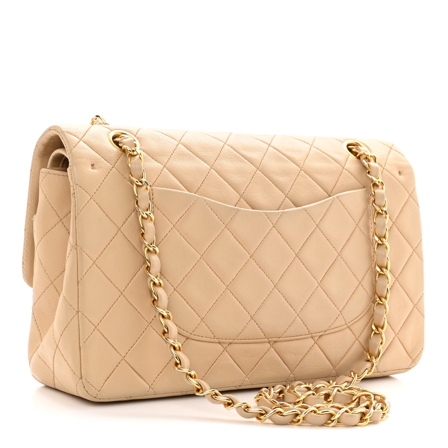 Chanel Lambskin Quilted Medium Double Flap Beige 3 of 10