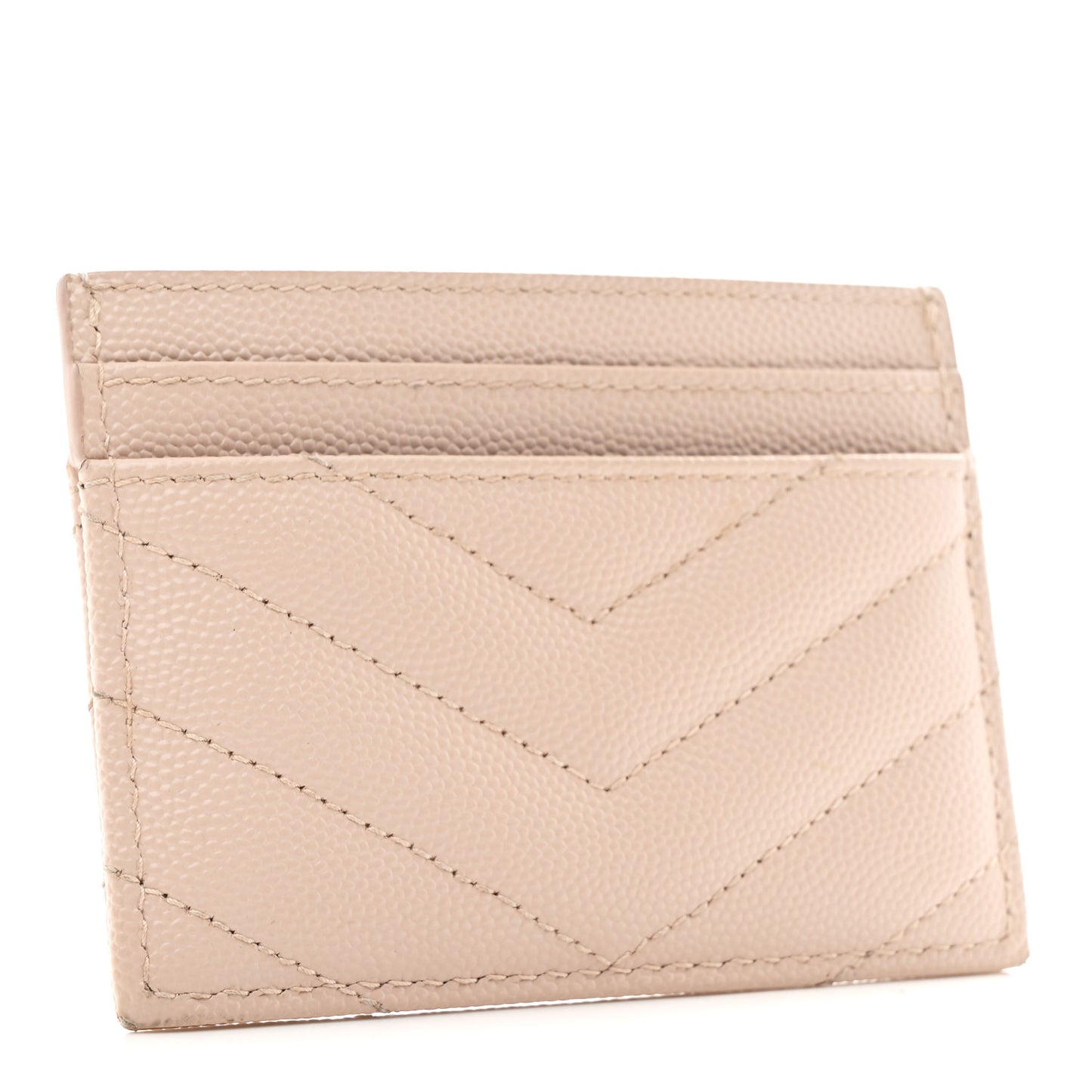 Grain De Poudre Matelasse Chevron Monogram Credit Card Case Pale Pink