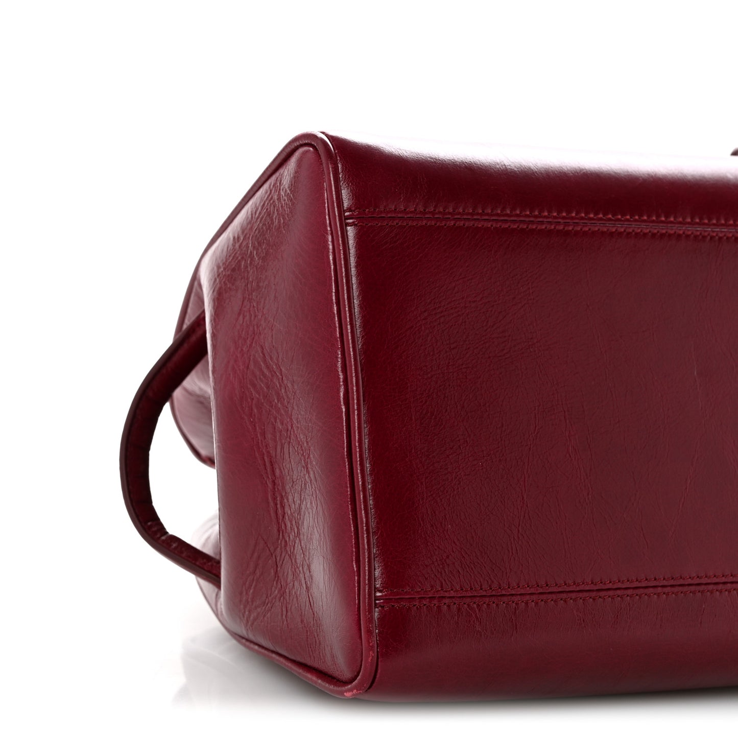 Shiny Vintage Calfskin Le Turismo Soft Bowling Bag Burgundy