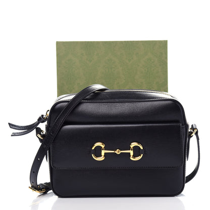 Gucci Textured Calfskin Small Horsebit 1955 Shoulder Bag Black 11 of 11