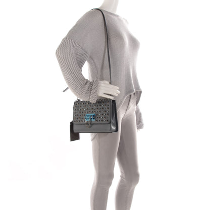 Dolce & Gabbana Calfskin Studded Monica Lock Crossbody Light Grey 2 of 7