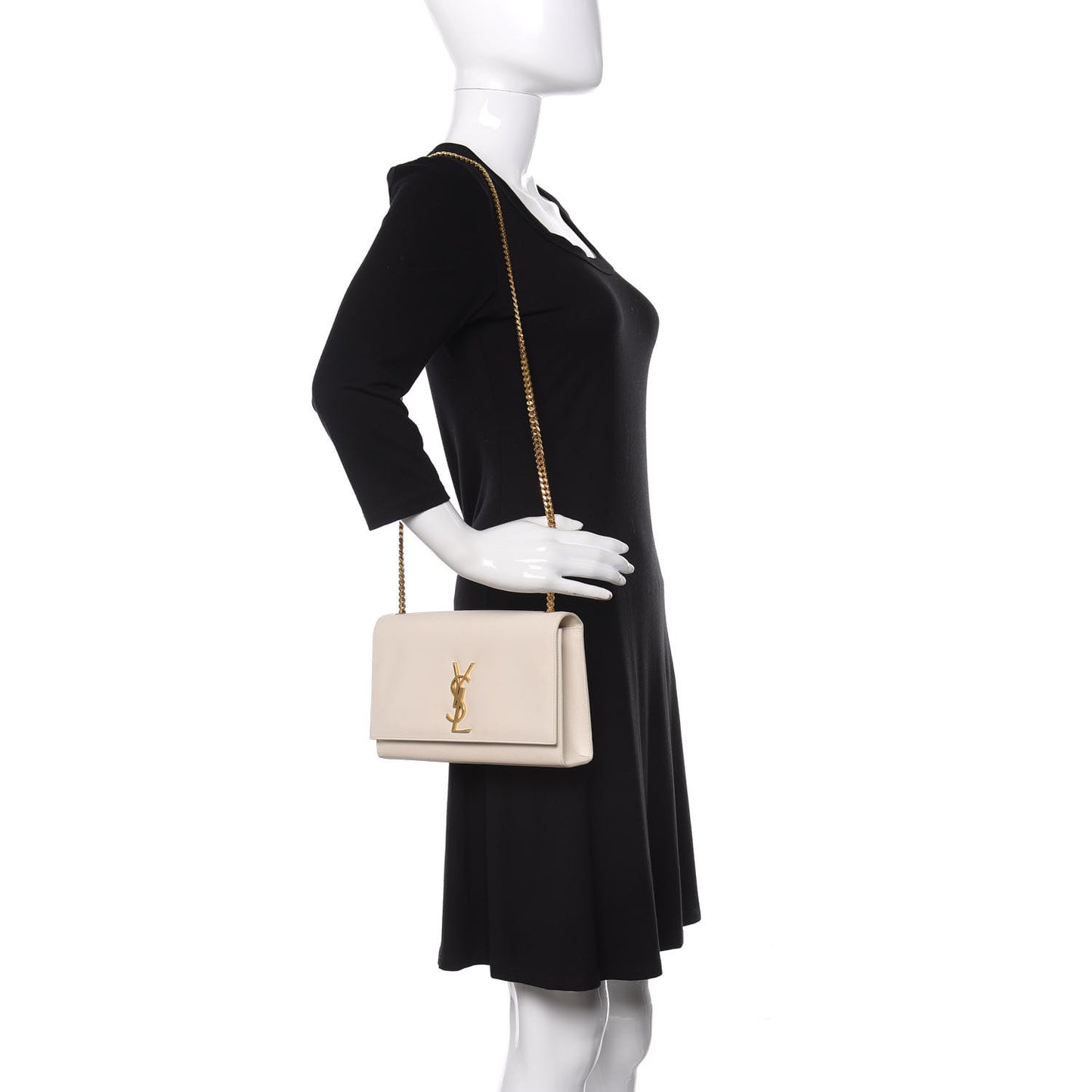 Grain De Poudre Medium Classic Monogram Kate Satchel Porcellana