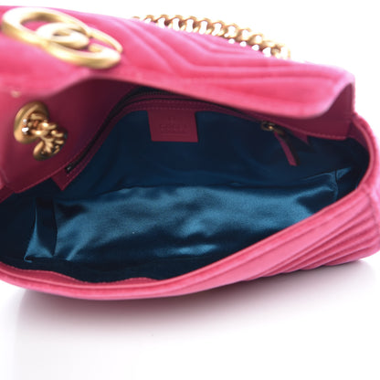 Gucci Velvet Matelasse Small GG Marmont Shoulder Bag Light Raspberry Rose 7 of 9