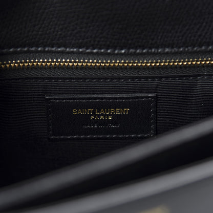 Saint Laurent Textured Calfskin Medium Classic Monogram Universite Bag Black 9 of 12