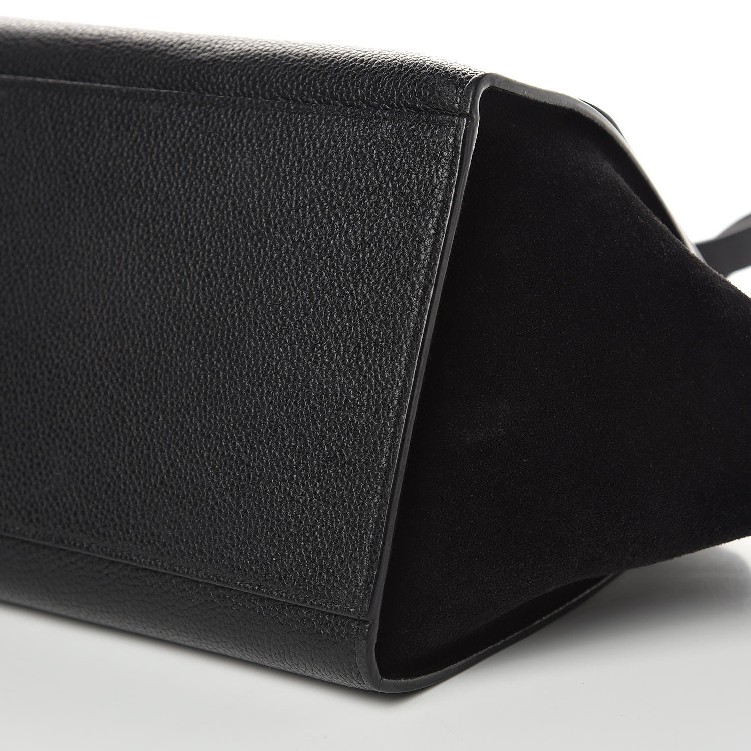 Celine Drummed Calfskin Suede Small Trapeze Black 7 of 13
