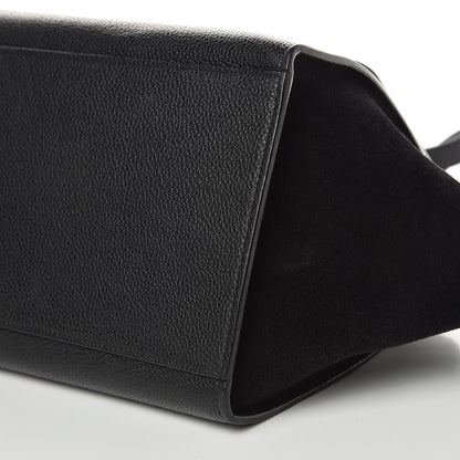 Celine Drummed Calfskin Suede Small Trapeze Black 7 of 13