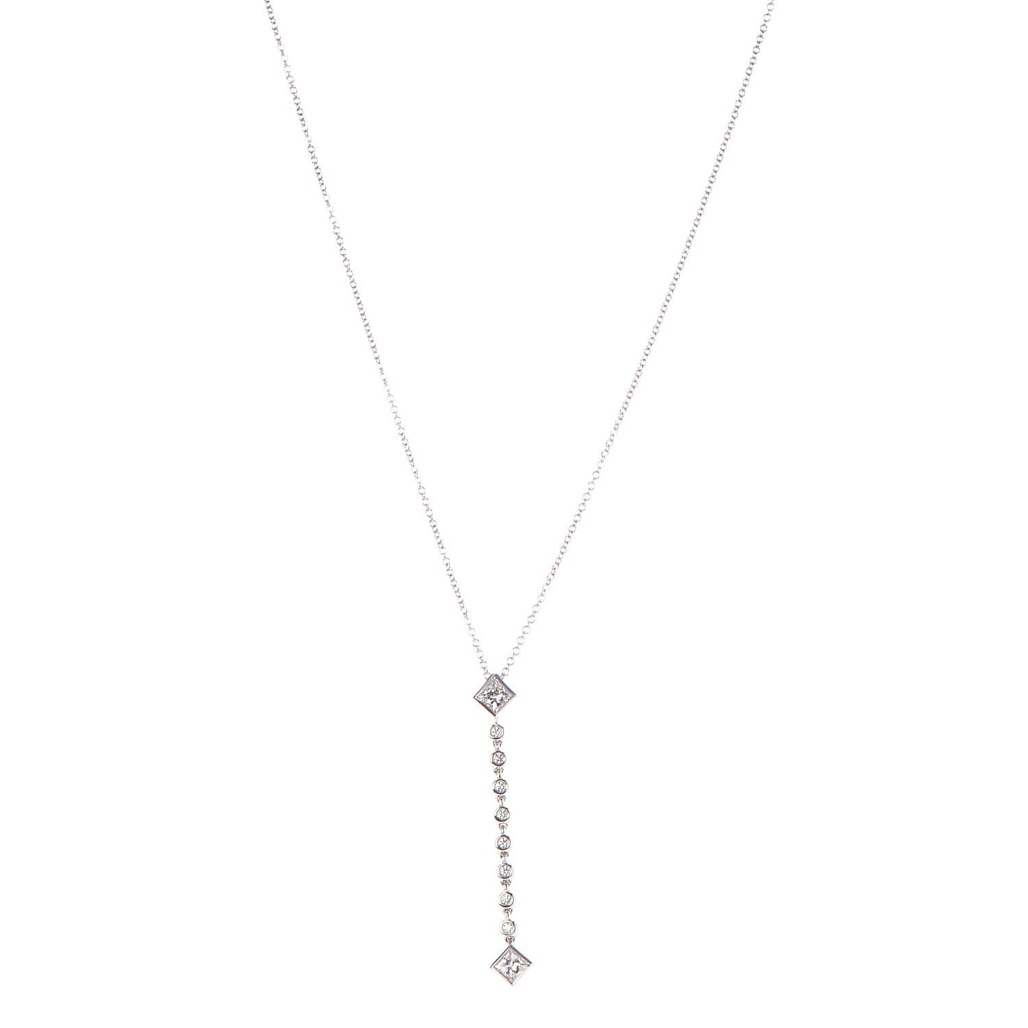Tiffany Platinum Diamond Grace Pendant Necklace 1 of 7