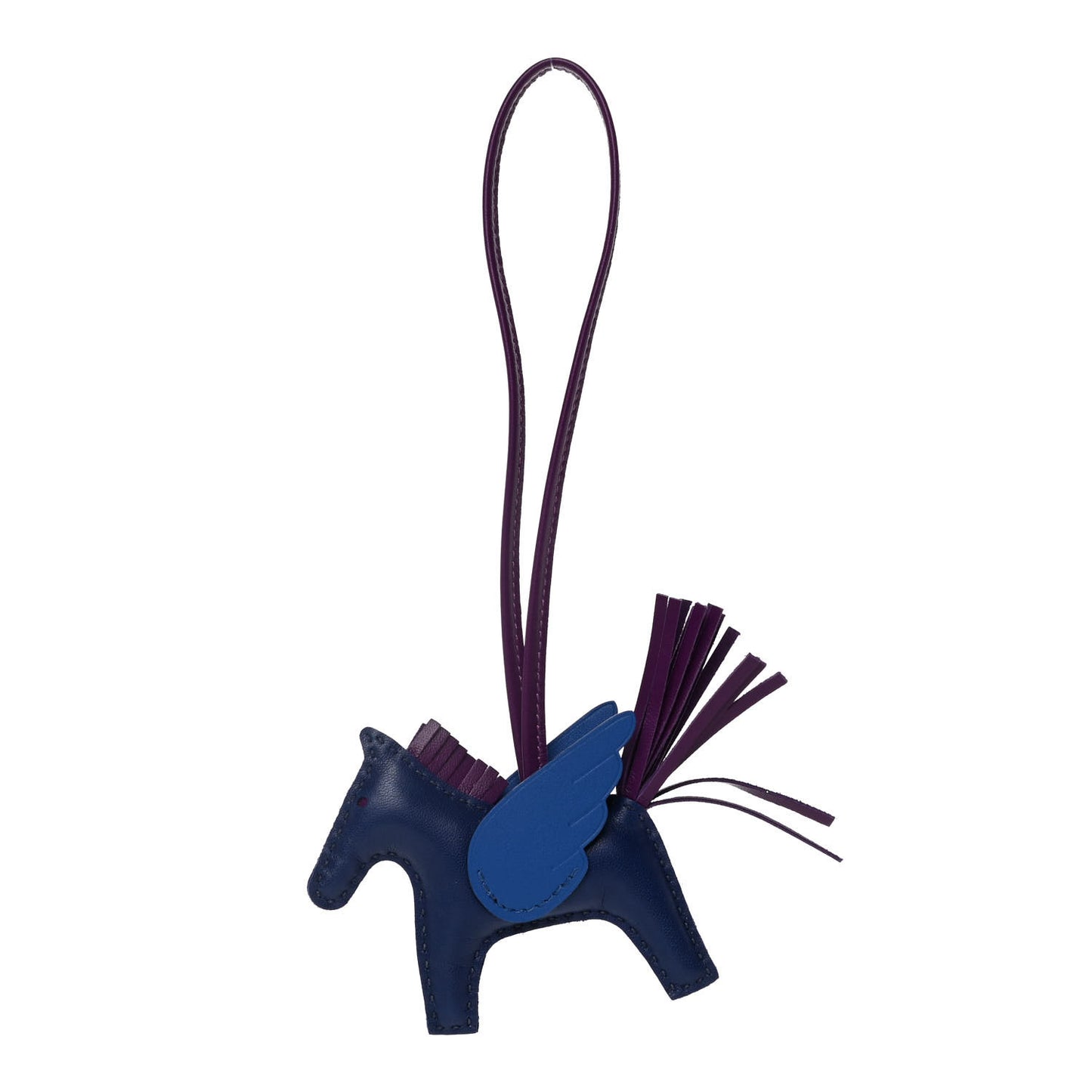 Milo Lambskin Grigri Rodeo Pegase Horse Bag Charm PM Bleu Saphir Violet Bleu France