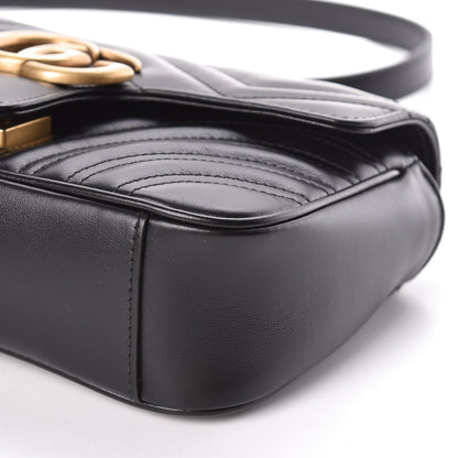 Gucci Calfskin Matelasse Mini GG Marmont Shoulder Bag Black 9 of 9