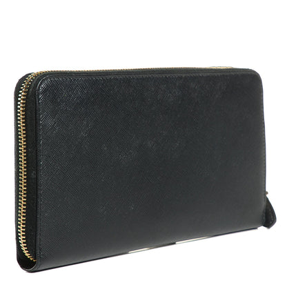 Prada Saffiano Metal Large Zip Around Travel Wallet Nero Black 3 of 9