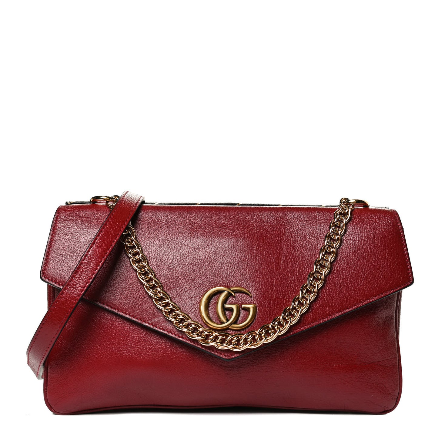 Calfskin Diagonal GG Medium Thiara Double Envelope Shoulder Bag Black Red