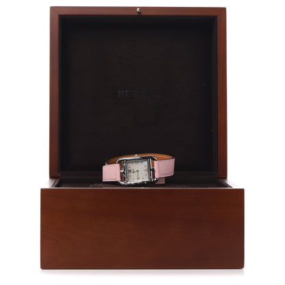 Hermes Stainless Steel Swift Diamond Pink Sapphire Mother of Pearl 23mm Cape Cod Double Tour Quartz Watch Rose Sakura 5 of 5
