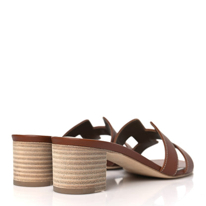 Hermes Calfskin Oasis Sandals 38 Gold 4 of 9