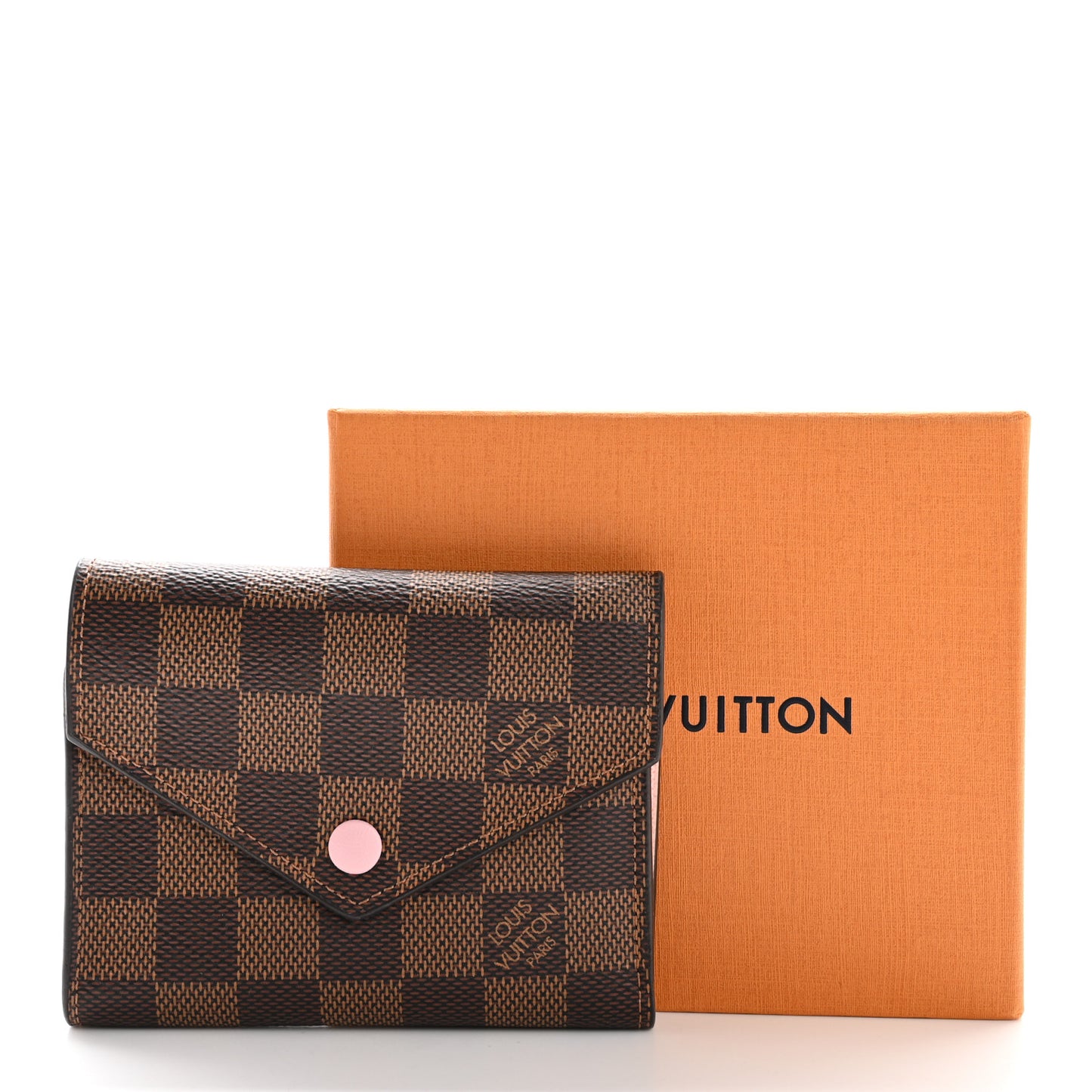 Damier Ebene Victorine Wallet Rose Ballerine
