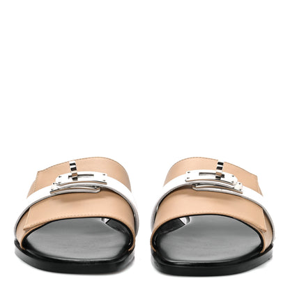 Hermes Calfskin Giulia Sandals 36 Beige Albinos White 3 of 10