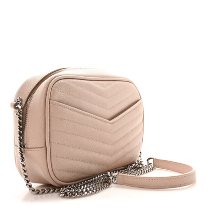 Saint Laurent Grain De Poudre Matelasse Monogram Mini Lou Camera Bag Marble Pink 3 of 10