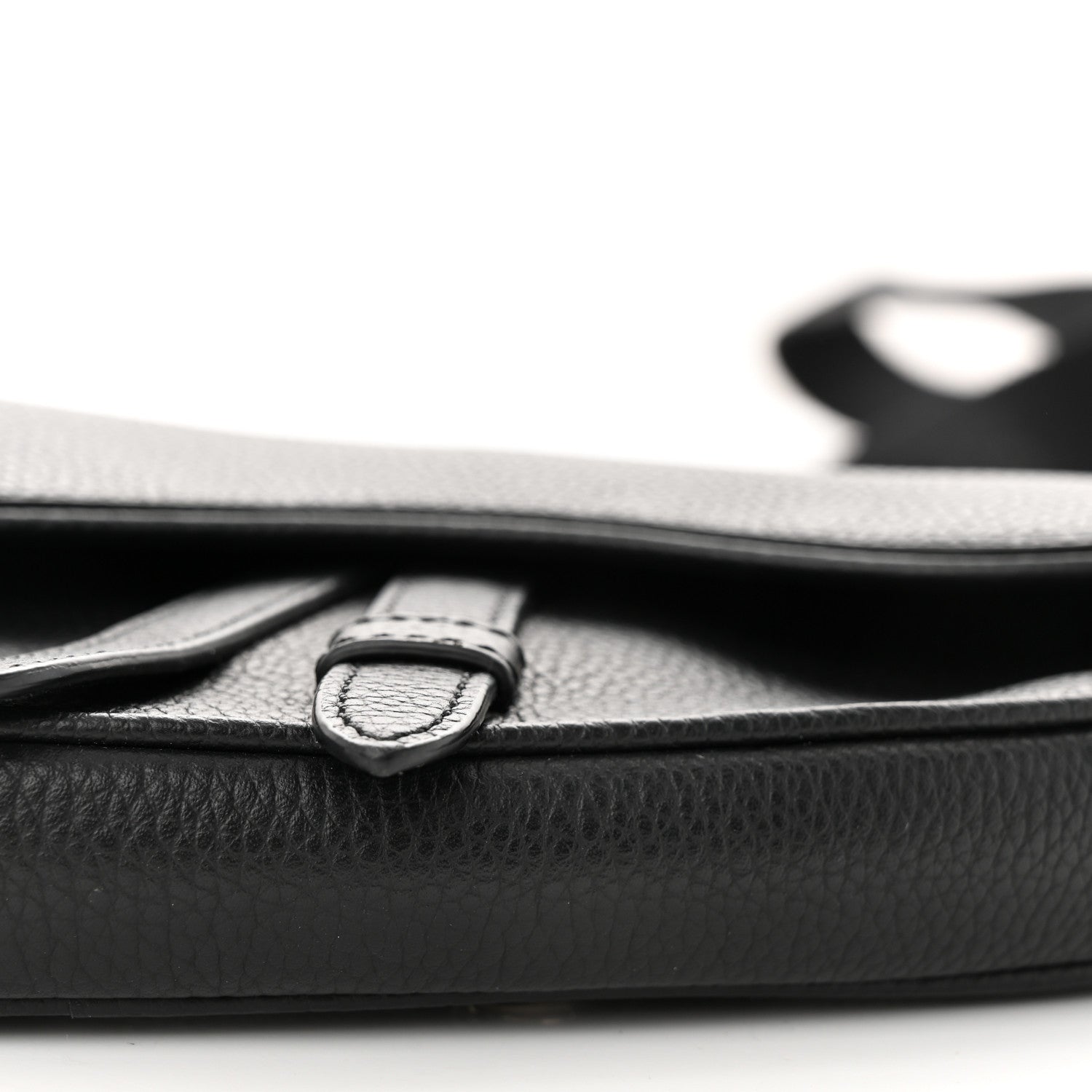 Christian Dior Grained Calfskin Mens Mini Saddle Bag Black 10 of 10