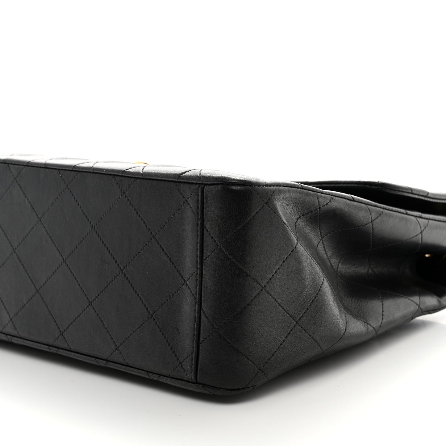 Lambskin Quilted XL Jumbo Single Flap Black